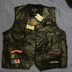 Leather biker jacket